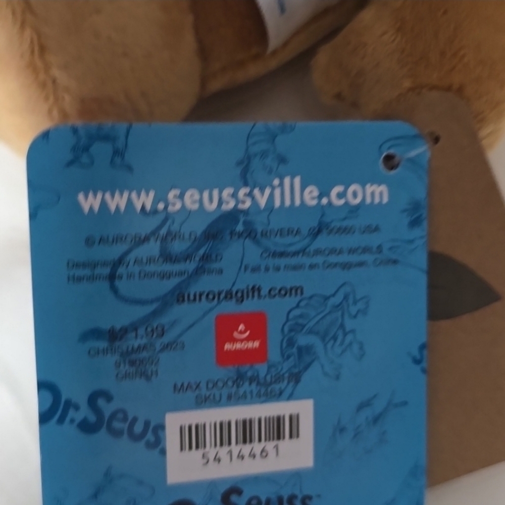 The Grinch DR. SEUSS maxx 2 plush nwt - Picture 3 of 4